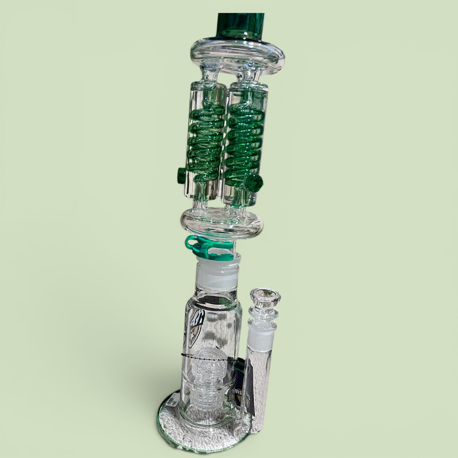 RPS bong with 3 freeze pipes up close RPS bong with 3 freeze pipes up close