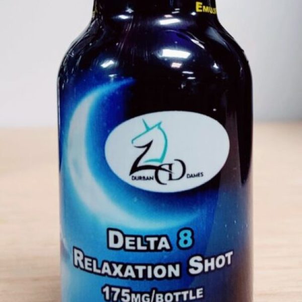 A bottle of delta 8 relaxation shot.